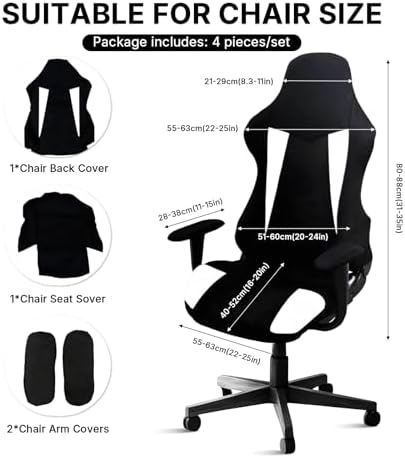 PEKJI Gaming Chair Covers Only, Stretchable Thick Breathable Wear Resistant