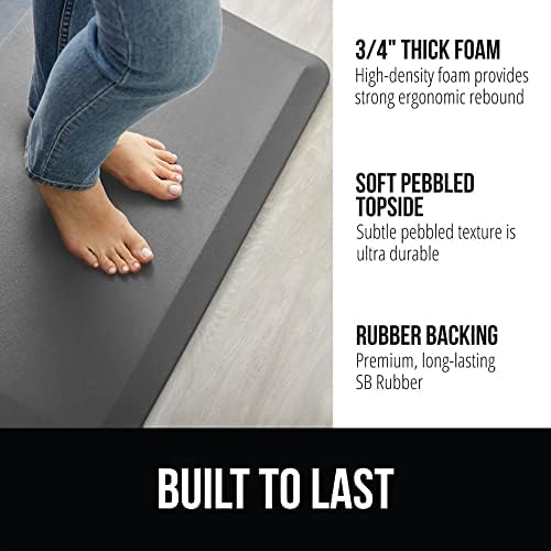 GORILLA GRIP Cushioned Antifatigue Kitchen Mat for Floor, 20x32, Gray