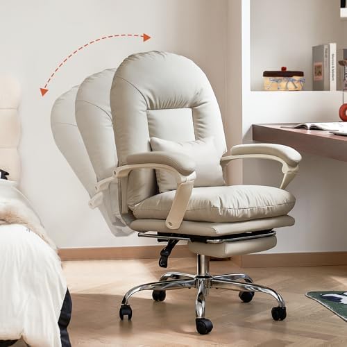 EMIAH Heated and Massage Office Chair with Foot Rest Reclining, PU Leather