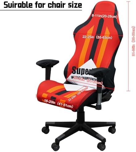 Gaming Chair Covers,Stretchable Computer Chair Cover,Ergonomic Office Chair Cover,for Anti Cat Scratch Protection of Computer Gamer Chair Slipcovers,Racing Chair Covers (Only Covers,Superhero Red)