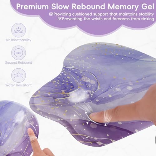 Upgrade Ergonomic Mouse Pad,Non Slip Mousepad Wrist Rest Support for Office, Computer, Laptop & Mac(B-Light Purple)