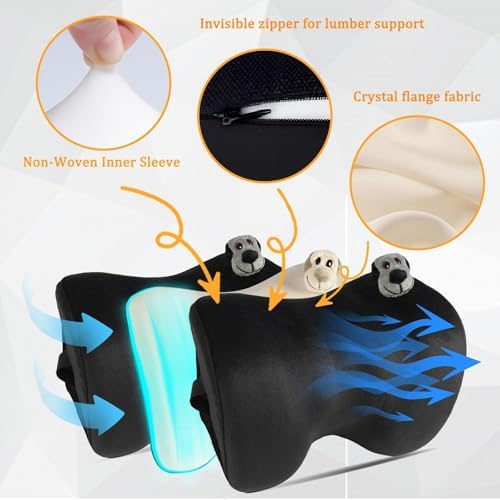 Memory Foam Headrest Car Neck Pillow for Car Seat,White 1pcs