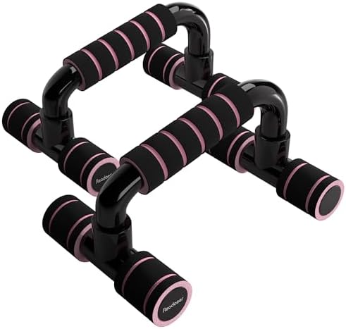 READAEER Push Up Bars Gym Exercise Equipment Fitness 1 Pair Pushup Handles with Cushioned Foam Grip and Non-Slip Sturdy Structure Push Up Bars for Men & Women