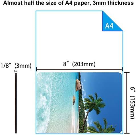 Small Mouse Pad 6 x 8 Inch, Audimi Mini Mouse Pad Thick for Laptop Wireless Mouse Home Office Travel, Portable & Washable (Beach)