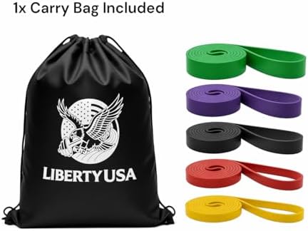 LibertyUSA Resistance Bands, Pull Up Assist Bands - Workout Bands for Strength Training, Exercise, Stretching, Physical Therapy, Fitness for Men & Women