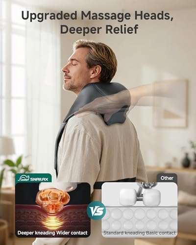 Snailax Neck and Shoulder Massager with Heat, 4D Shiatsu, FSA Eligible