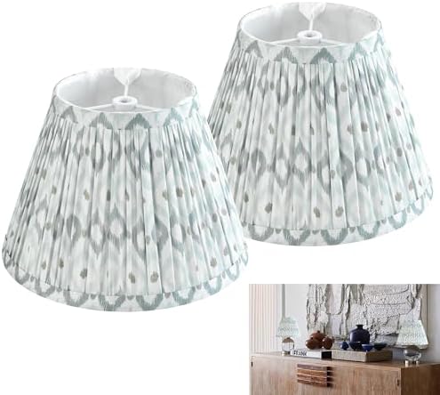 GO&SO Small Pleated Lamp Shades Set of 2 Mini,5"×9"×6.4" Bell Shade Floral