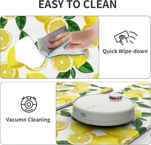 Lemon Kitchen Decor Kitchen Mat, Cushioned Anti Fatigue, Non-Slip