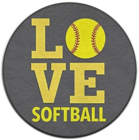 Circular Rugs Large Modern Round Area Rug Fashion Decor Mat for Home Office Love Sports Softball