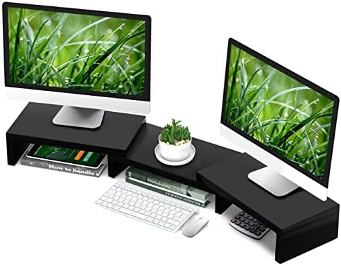 TAVR Monitor Stand Riser, Office Desktop Organizer Stand for 2 Monitors