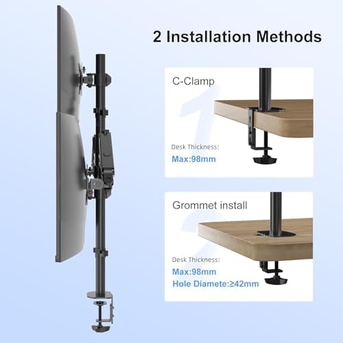Pholiten Quad Monitor Arm Desk Mount for Max 32" Screens