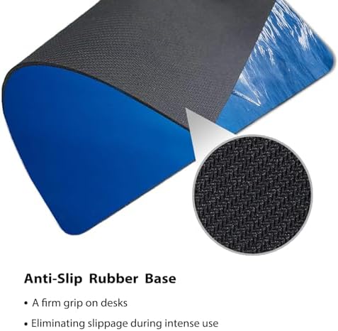 9.5x7.9 Inch Office/Gaming Mouse Pad, Deep Blue Sea Whale Majestic Underwater Marine Organism, Cute Anti-Slip Mat for Desk Decor