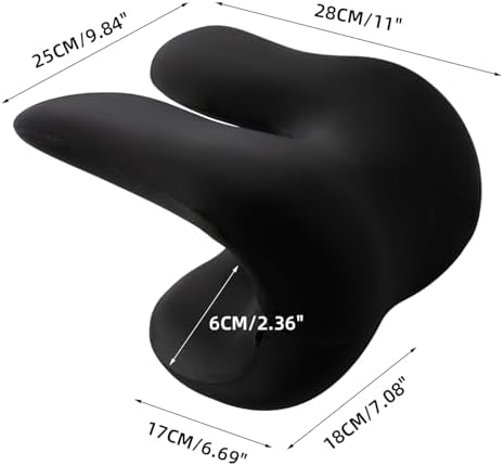 SheRest Office Chair Neck Pillow, Memory Foam Ergonomic Nap Pillow Office Chair Headrest Accessory, Neck Support Pillow Ideal for Office and Gaming, Black