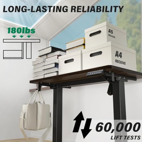 Kingant Standing Desk, 32x24 Inch Electric Height Adjustable Computer Desk