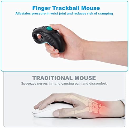 welspo Wireless USB Handheld Finger Trackball Mouse