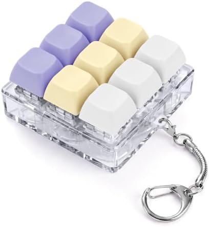 Keyboard Fidget Toy, Creamy Fidget Clicker Keyboard Fidget Keychain, Button Fidget Gifts for Adults, Boost Focus & Ease Anxiety Anywhere — Perfect Stress-Relief Gift (3×3 Grid Layout L)