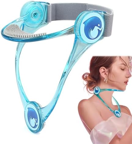 Adjustable Neck Support, Neck Brace Cervical Collar, Portable Neck Traction Device Neck Stretcher Forward Head Neck Posture Corrector for Women and Men Cervical Spine Pressure Relief (Blue)