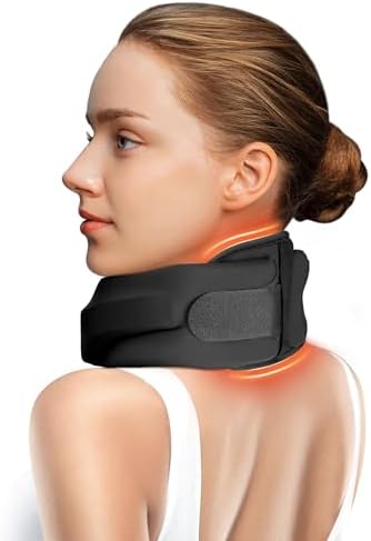 Heated Neck Brace Cervical Collar, Neck Support Brace with Heating Pad