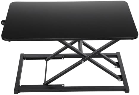 Standing Desk Converter, 7-Level Height Adjustable Keyboard and Monitor Riser, 23.6" Sit to Stand Desk Workstation, No Assembly Laptop Computer Lift for Walking Pad