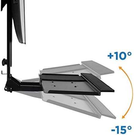 Mount-It! Monitor and Keyboard Wall Mount with CPU Holder, Height Adjustable Standing VESA Keyboard Tray, 25 Inch Wide Platform with Mouse Pad (MI-7919)
