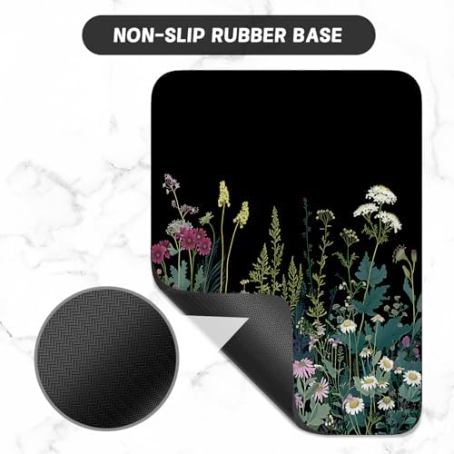 Small Mouse Pad, Mini Mouse Pad 6 x 8 Inch, Thick Rubber Waterproof Mouse Mat, Cute Mousepad for Women Men Wireless Mouse Laptops Home Office, Blooming Flowers
