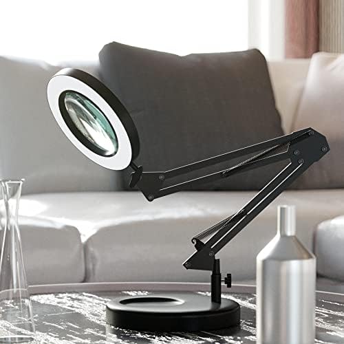 HITTI 12X Magnifying Glass with Light, 1,800 Lumens Stepless Dimmable