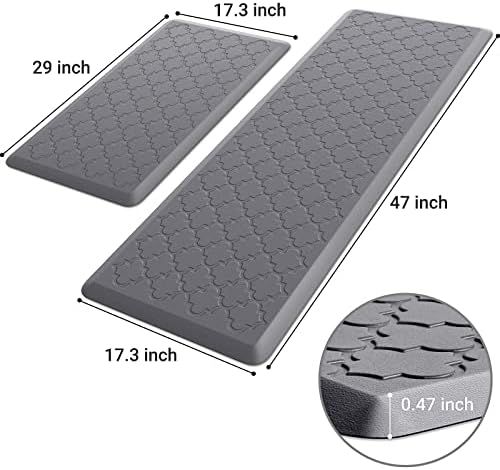 Kitchen Mat 2 PCS Cushioned Anti-Fatigue Floor Mat Standing Mat for Kitchen