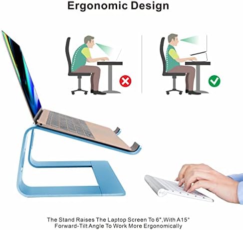 Laptop Stand,Ergonomic Aluminum Laptop Mount Computer Stand,Detachable Laptop Riser,Notebook Holder Stand,All 10-17.3" Laptops (Sky Blue)