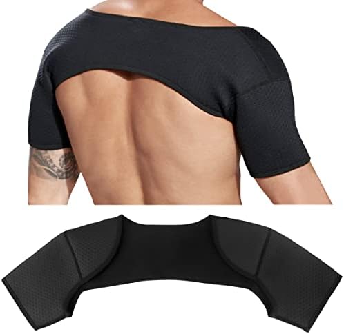 FERCAISH Double Shoulder Brace, Breathable Sports Protective Gear for Chronic Tendinitis Pain Relief, Shoulder Strap Brace for Sleeping Outdoor Lifting Sports (Size L)