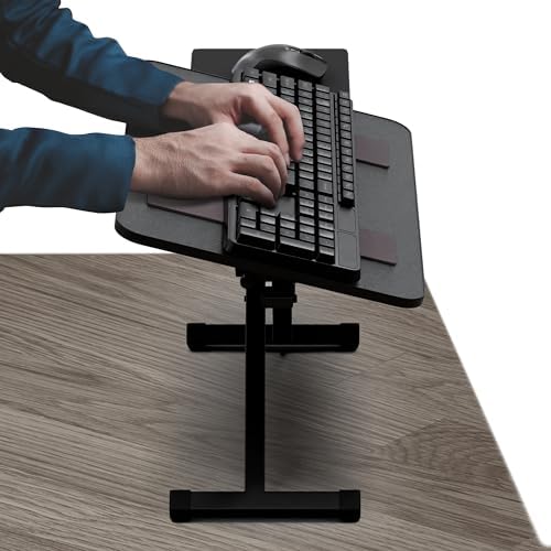Uncaged Ergonomics Adjustable Keyboard Riser for Desk & Mouse Stand (Black)