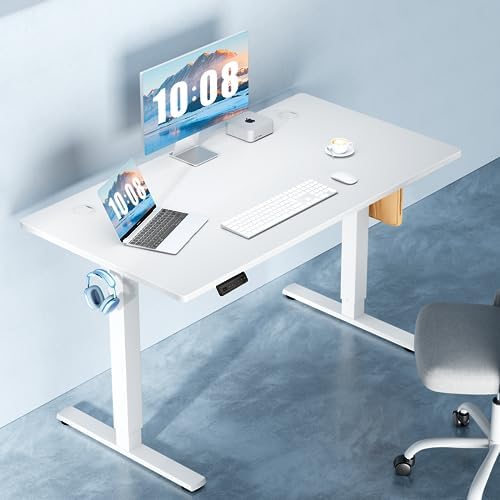 DUMOS 55 Inch Electric Standing Desk, Memory Adjustable Home Office Desk