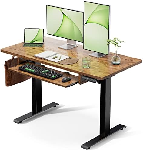 Marsail TZESD14V-1 Electric Standing Desk, 48 Inch, Vintage