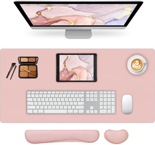 Desk Mat Set,3-in-1 Mouse Pad with Wrist Rest and Keyboard Pad
