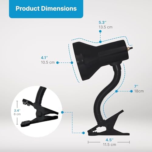 Xtricity LED Clip on Desk Lamp with 360° Flexible Gooseneck (Black Finish)