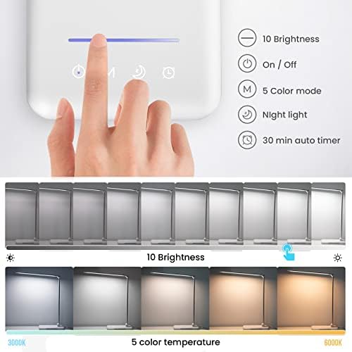 LED Desk Lamp with Wireless Charger, USB Charging Port, Night Light