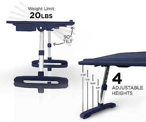 Limitless TotalDesk Portable Workstation and Lap Desk with Adjustable Height & Tilt (Navy)