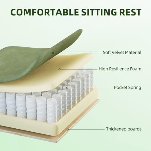 Ferghana Velvet Fabric Gaming Chair, Ergonomic Gamer Chair for Adult, Comfortable Video Game Chair with Footrest and Massage Lumbar Cushion, Racing Reclining Office Home Computer Desk Chair Green