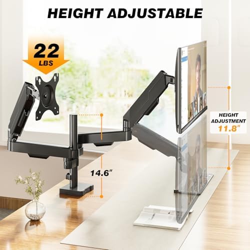TVON Dual Monitor Stand & Monitor Arm Desk Mount up to 35 Inches