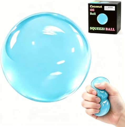 Coconut Oil Squishy Stress Ball, No Rebound Sensory Fidget Toys-Blue