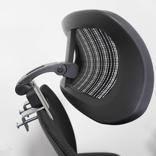 Universal Office Chair Headrest Attachment, Adjustable Mesh Headrest, No Drill Needed, Fits Most Mesh Chairs 0.86"-1.77" Back Thickness (606# No-Drill H-Bracket)