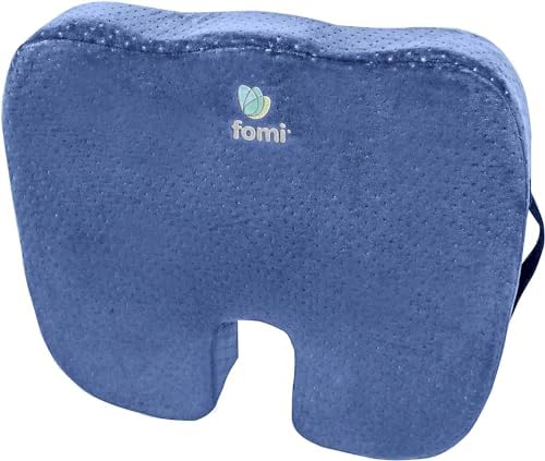 FOMI Extra Thick Firm Coccyx Orthopedic Memory Foam Seat Cushion | Black Large Cushion for Car or Truck Seat, Office Chair, Wheelchair | Back Pain Relief