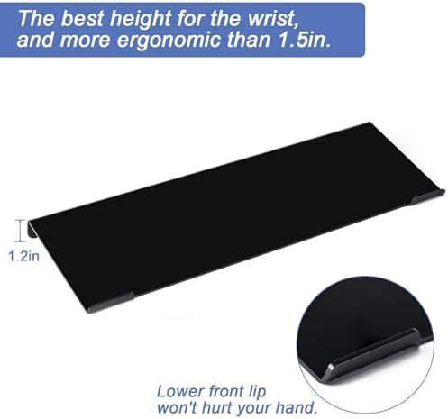Black Acrylic Tilted Computer Keyboard Holder for Ergonomic Typing