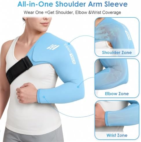 ComfiTECH Shoulder Arm Ice Pack Wrap for Pitcher & Recovery, Blue, XL