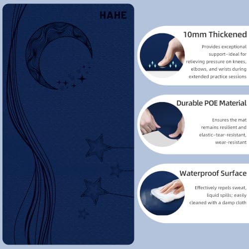 HAHE Extra Wide Yoga Mat, 72"x40"x0.4"Thick, Large Exercise Mats