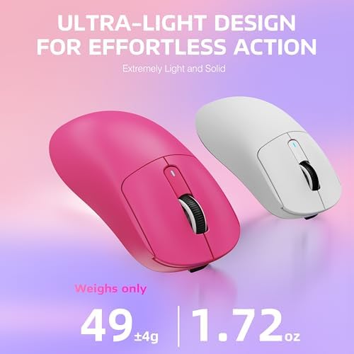 MANBASNAKE Attack Shark X3 49g Lightweight Wireless Gaming Mouse, Berry