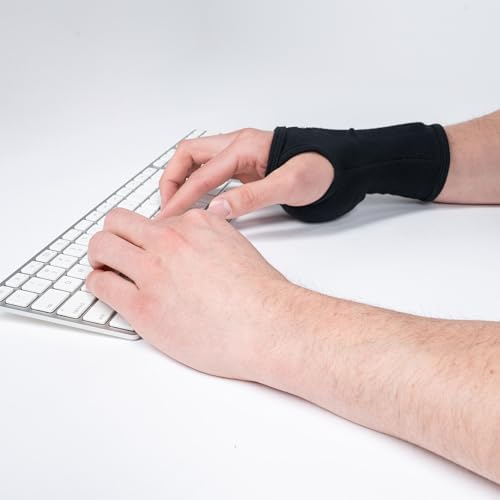 MUELLER Sports Medicine Ergo Wrist Rest with Cushion Support for Carpal Tunnel and Arthritis, Ergonomic Wrist Brace Sleeve, Reversible for Left or Right Hand, One Size Fits Most, Black