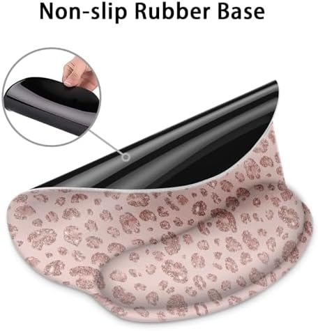 Britimes Ergonomic Mouse Pad with Wrist Support, Leopard Rose