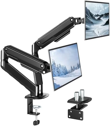 monTEK Dual Monitor Arm Stand, 17–32", Full Motion Adjustment,20 lbs Each