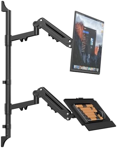 PUTUOSEN Wall Mount Monitor Arm with Keyboard Tray for 17 to 32 Inch