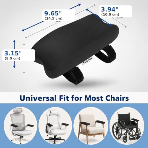 2 Pack Memory Foam Office Chair Armrest Pads, Ergonomic Elbow Support